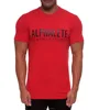 University Red 95% Cotton 5% Elastane Men's Muscle T Shirt Hot Sale Fitted Gym T Shirt Bodybuilding Clothing Performance Shirt