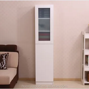 Hx Mz883 Office Furniture Glass Door Wooden Narrow Tall Bookcase