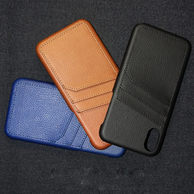 Card holster PU Leather phone case for iphone X Back Cover