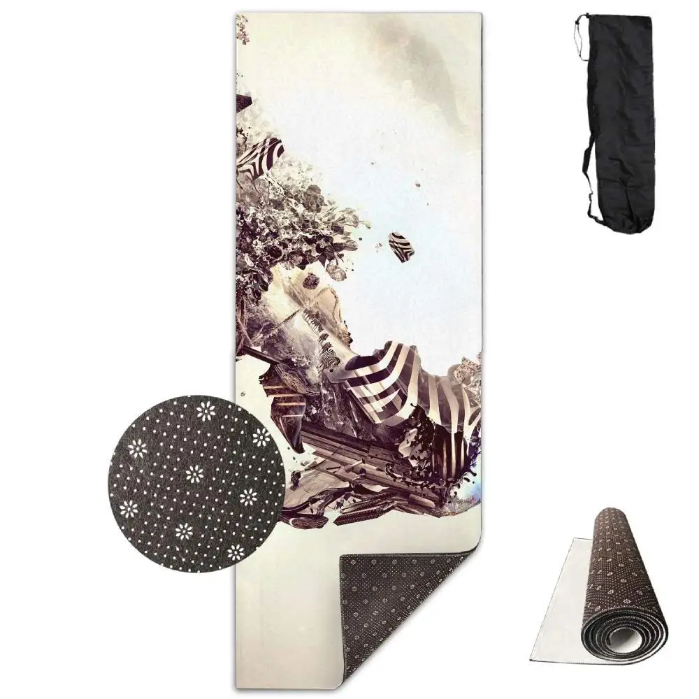 QNKUqz Artistic Bonsai Explosion Japan Zebra Deluxe Yoga Mat Aerobic Exercise Pilates