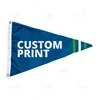 custom OEM digital print triangle pennant shaped advertising banner sailing flag with eyelets