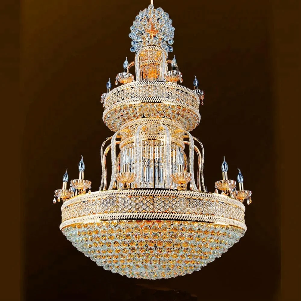 Gold Luxury Royal Egyptian Style Crystal Chandelier Pendant Light For Hotel Luxury Wedding