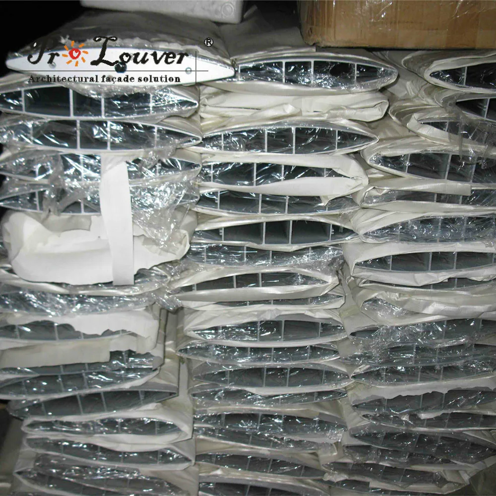 Horizontal Fixed sun louver Architectural Aerofoil profile aluminum louver for window sunshade