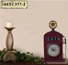 VINTAGE ANTIQUE DECORATIVE RED METAL GAS PUMP SHAPE TABLE TOP CLOCK