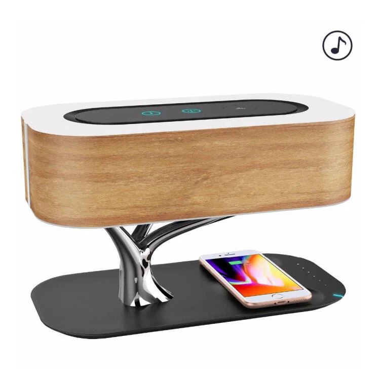 Multi-function 3 in 1 led light qi wireless charger speaker bluetooth speaker bedside lamp