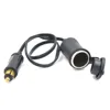 DC 12V 24V Extended Cable Power Outlet BM.W DIN Male Plug to Standard Cigarette Lighter Socket Adapter