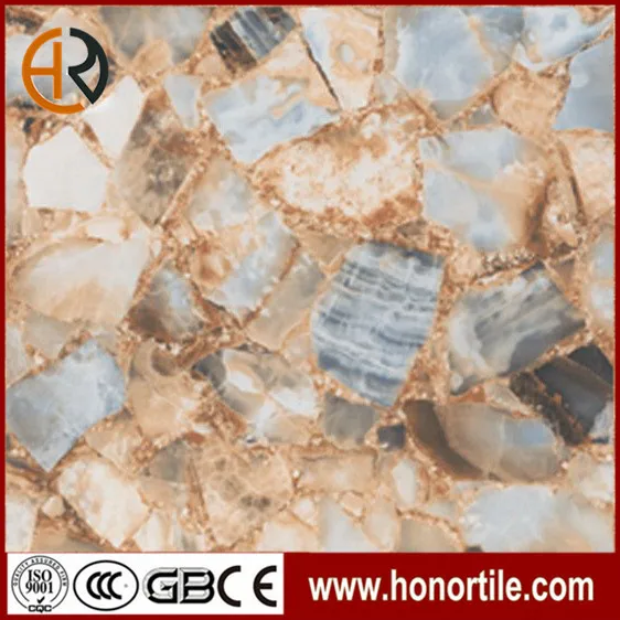 Agate effect onyx standard floor tile thickness 10mm made in china marble porcelain tiles