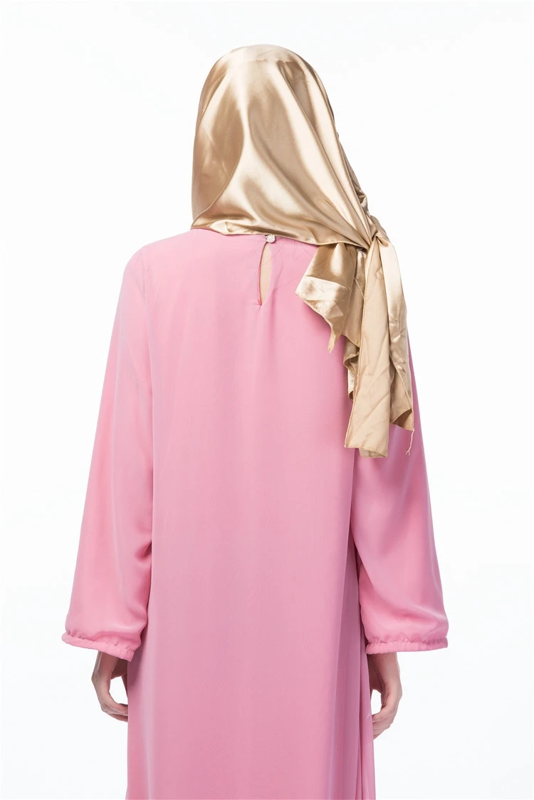 A3388 Muslim Long Sleeve Hijab Dress Maxi Abaya Jalabiya Moroccan