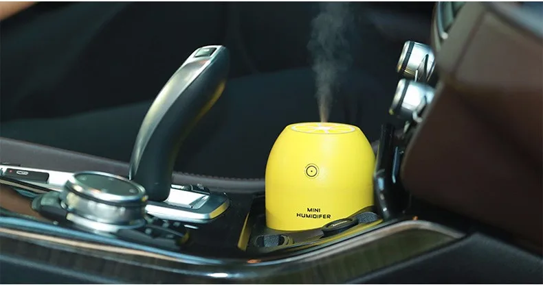 7-colors Colorful Nightlight Portable Cute Lemon USB Air Spray Diffuser Car Humidifier