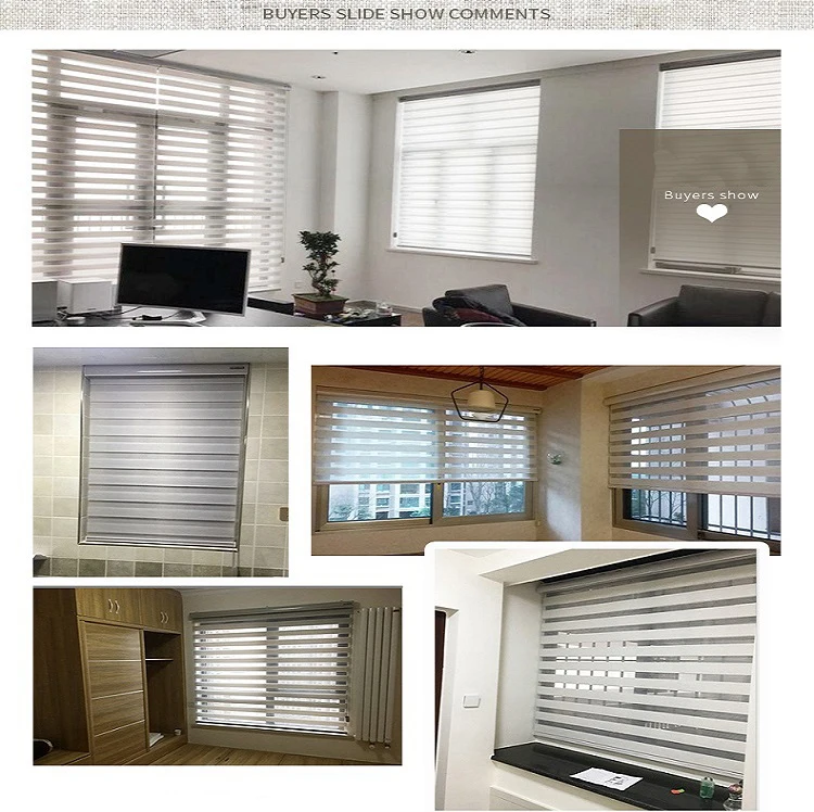 Semi blackout / 100% blackout roller blind automatic /manual zebra shades for windows