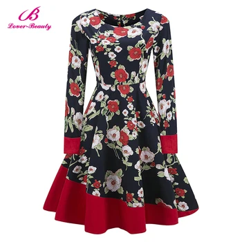 Fast Shipping Red High Waist Print Normal 2017 Casual Dress - Buy ...