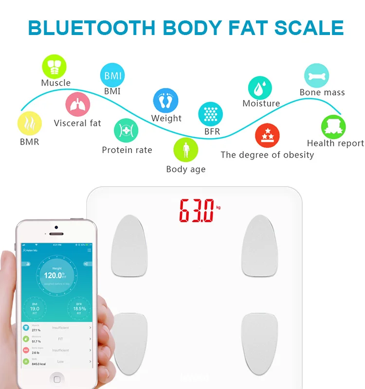 Wireless Weight Scale With With Google Fit And Ios