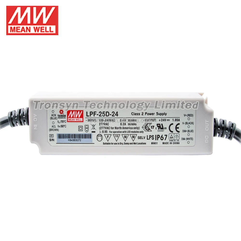 Meanwell Lpf D W Single Output Transformer V V Led Driver Dc Power Supply With Pfc