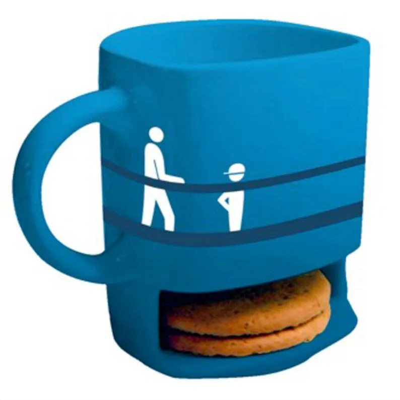 Wholesale A Grade Custom White Coffee Ceramic Mug With Biscuit Holder