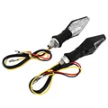 12V 1 Pair Motorcycle Turn Signal Light Amber And Blue Color 12 LED SMD Indicator Blinker