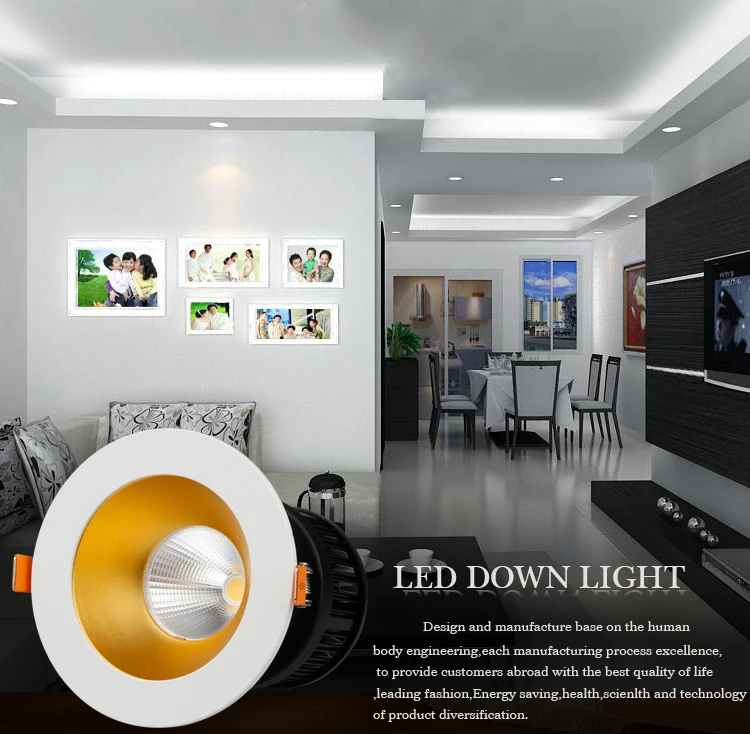 15w cob chip led downlight,cob new 6-25w directional fire rated led downlight