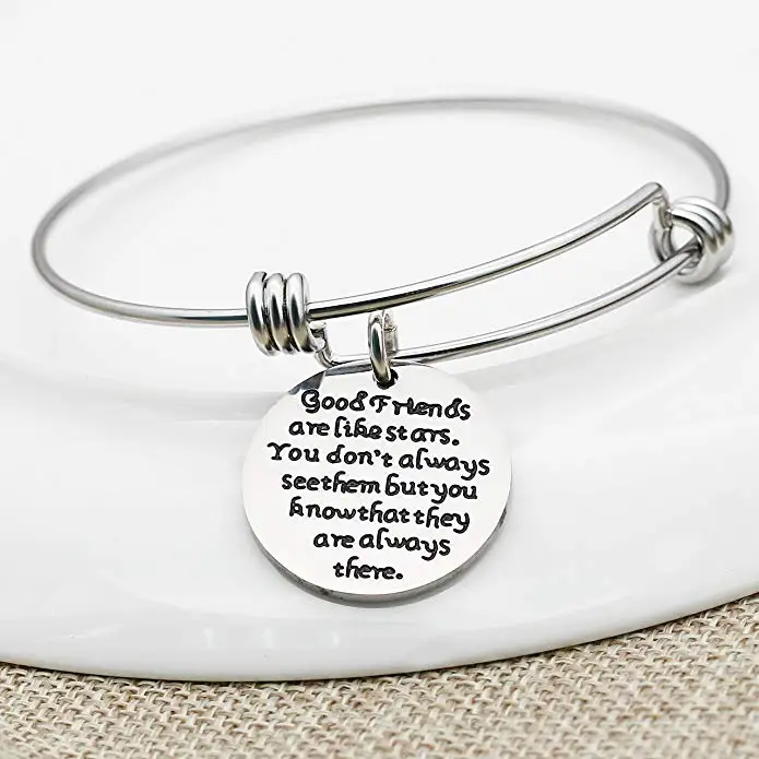 simple stainless steel Expandable Bangle Bracelet