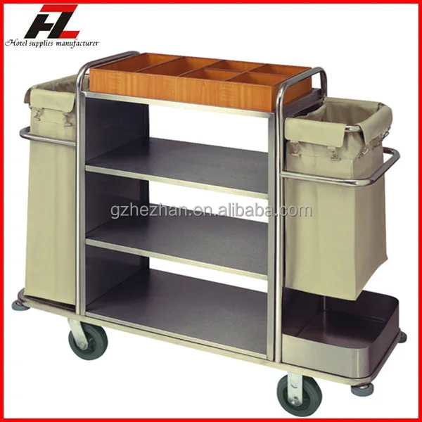 Layanan Kamar Hotel Linen Trolley/milti-fungsi Linen Troli