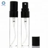 Small refillable perfume atomizer glass spray bottle with black cap for perfume sample package, glass vial with full black cover