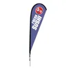 Shop 7ft 11ft 16ft single printed spike base outdoor advertising flagpole teardrop flag set