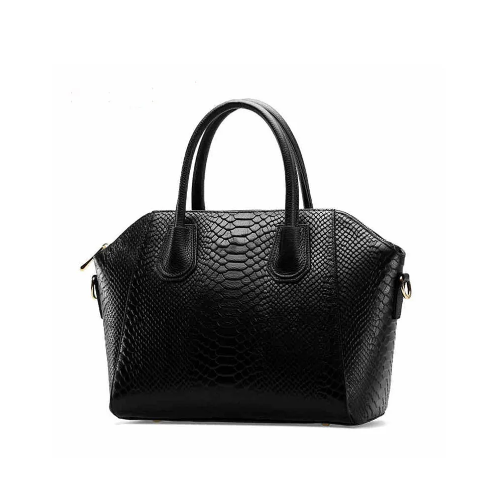 Wholesale Custom Fashion Black Ladies 100% Genuine Leather Handbags for Women