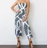 2018 Sexy wrapped chest digital prints piece of pants loose pants women romper jumpsuit