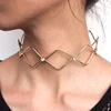 Bohemian Choker Statement Necklace Fashion Rhinestone Metal Wide Jewelry Geometric Collar Statement For Women Gift