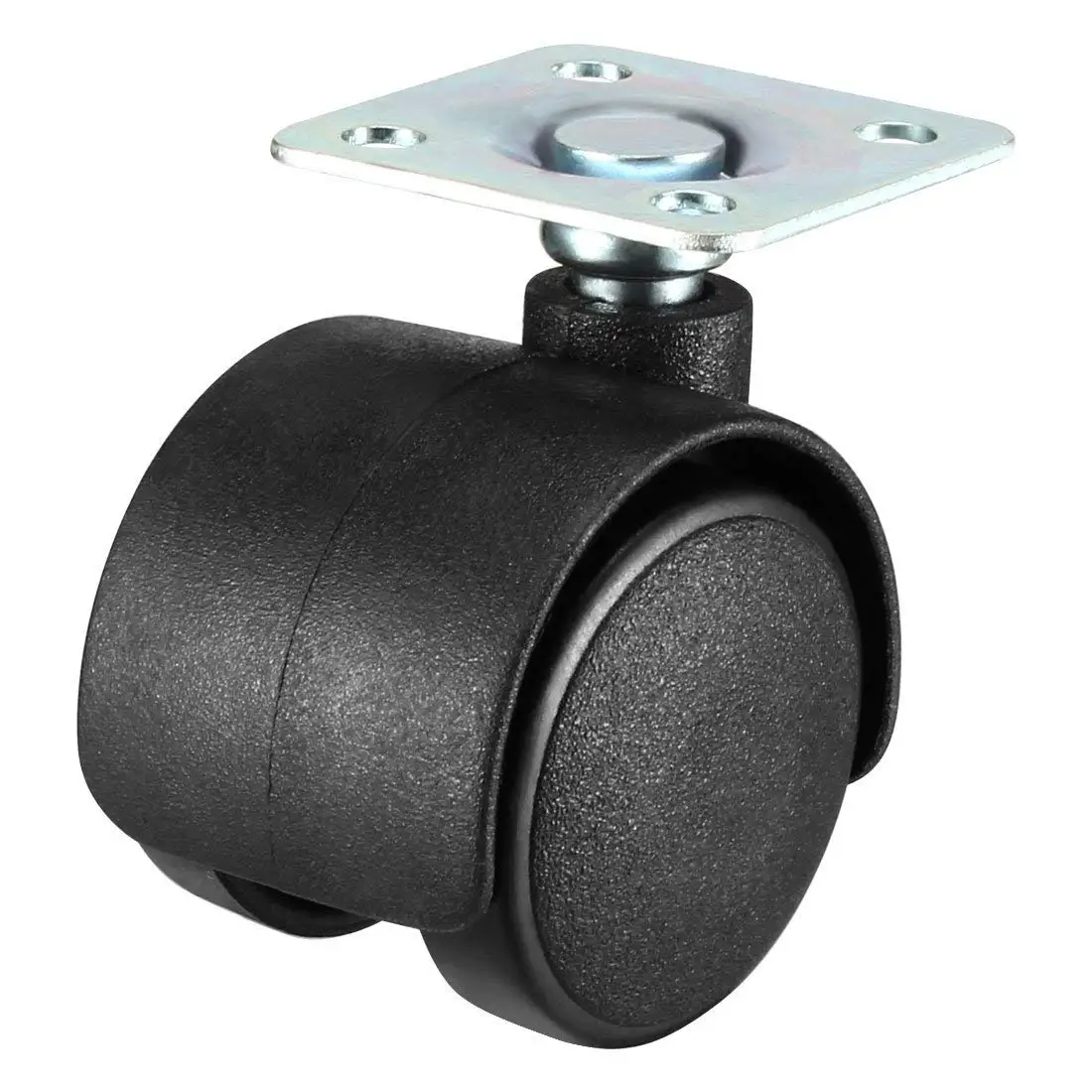 2 Pcs Swivel Caster Wheels 2 Inch Nylon Plate Mount Twin Wheel with Brake Casters & Wheels