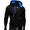 black Casual custom pullover men's zip up athletic custom design cotton fleece hoodie