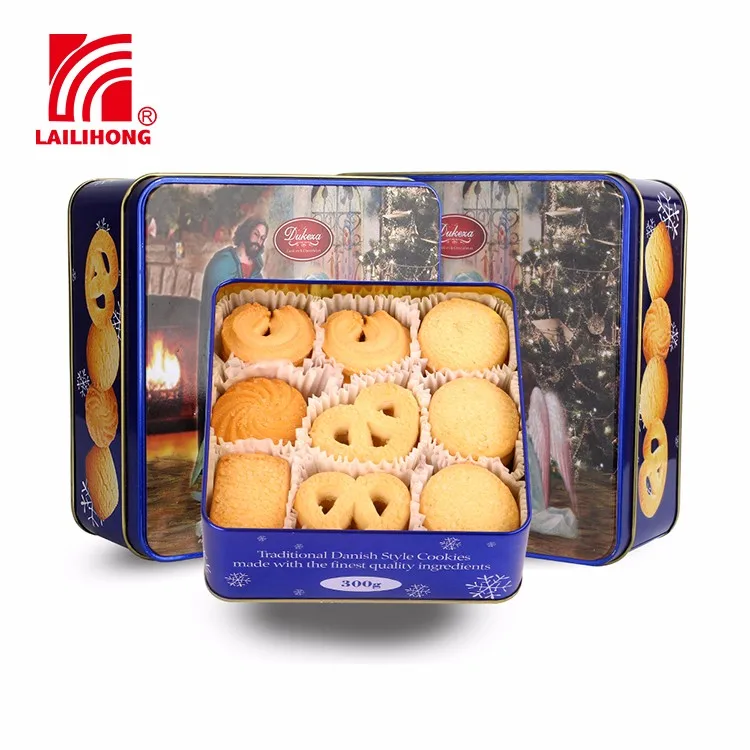 300g Delicious Gluten Free Butter Halal Blue Tin Cookies Biscuits