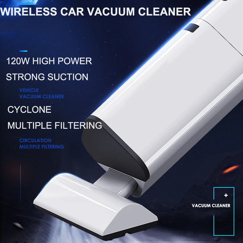 Dry wet 360 cyclonic suction 4000pa 120W dc 12v auto car vacuum cleaner with washable HEPA filter