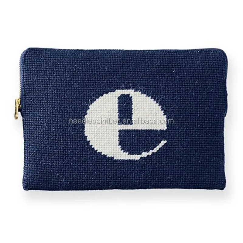 Ashley Handicrafts Needlepoint Initial Zip Clutche.jpg