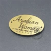 metal material and etching technique small custom metal name tags with 2 holes cut out