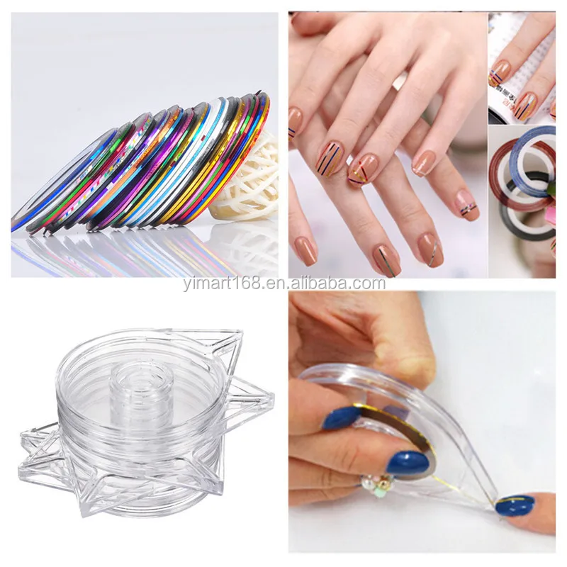 Yimart 6 Layers Nail Art Striping Tape Line Dispenser Box Holder For Diy Beauty Manicure Nail
