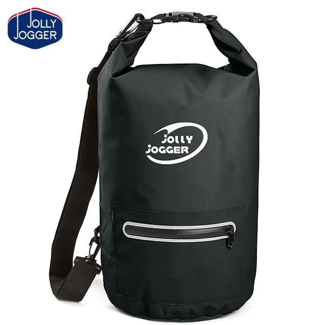 Premium Waterproof Dry Bag With Exterior Zip Pocket Shoulder Strap And