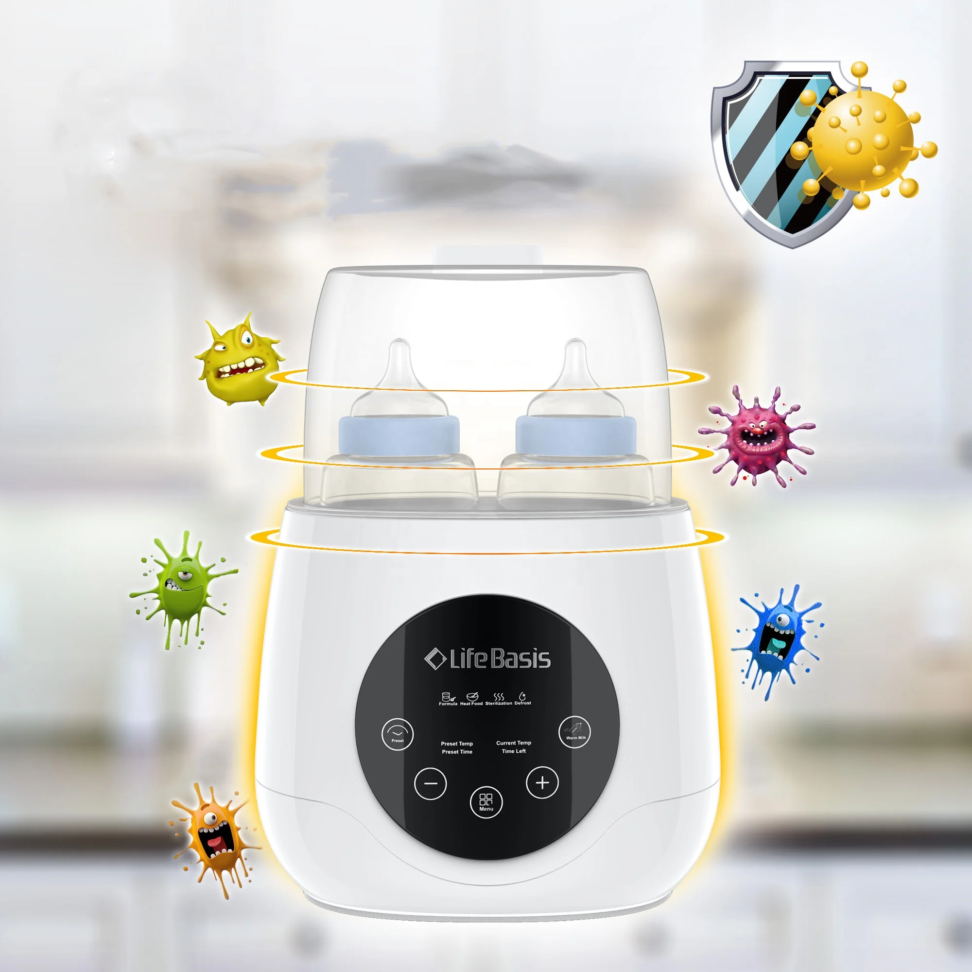 Electric 24 hours constant temperature baby bottle warmer and sterilizer