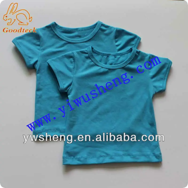 2016 Wholesale Baby Short Sleeve Plain Blank Blue T Shirt Children T
