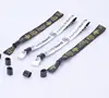 Custom Fabric Bracelet for Event Embroidered Printing Textile Polyester Woven Fabric Wristband With Logo Plastic Lock