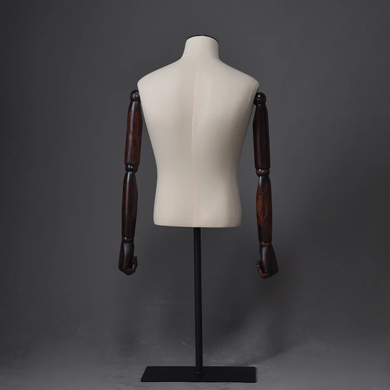 Fabric Wrapped Man Dress Form Bust Torso Mannequin For Business