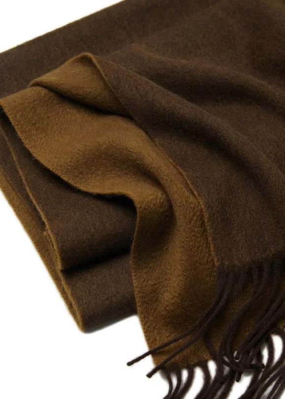 Factory Wholesale Fashion Two Face Two Tone Long Tassel Warm Winter Pure Mongolian Pashmina 100% Cashmere Scarf