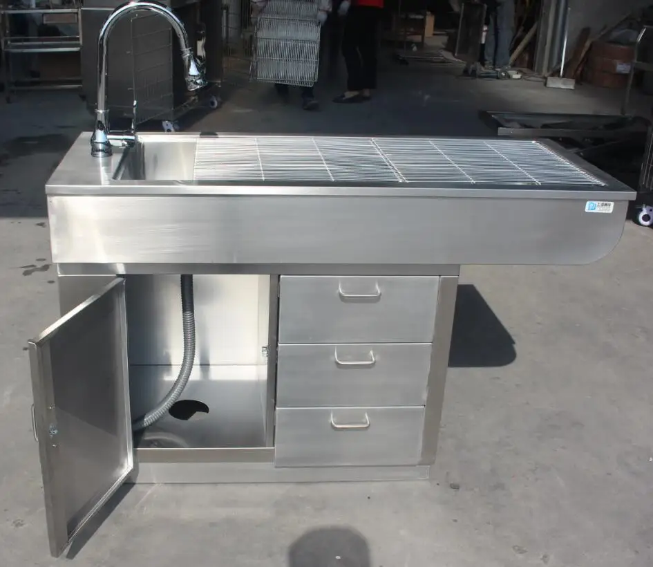 Pet clinic multifunctional surgical table stainless steel pet disposal table