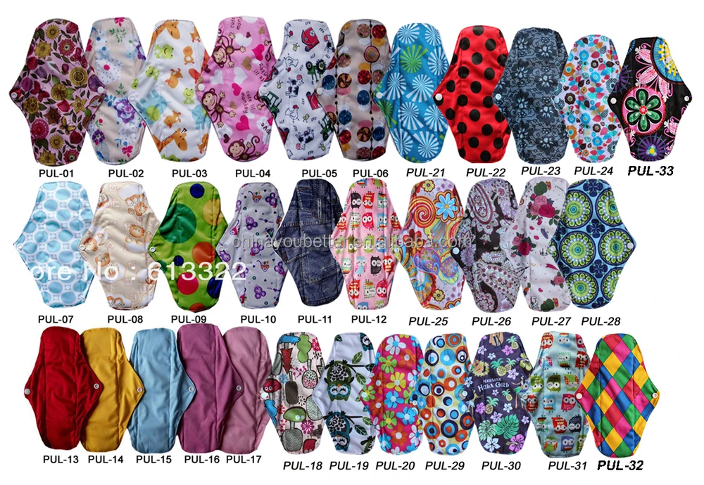 New Pattern Pul Cloth Sanitary Pads Reusable Mama Cloth Pads Washable