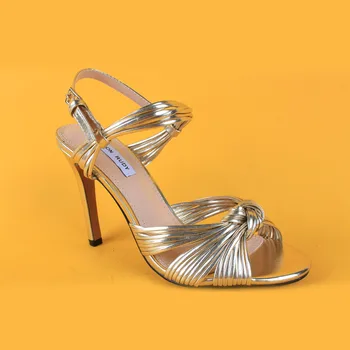 Lady Gold Metallic High Heel Bow Comfortable Wholesale Ankle Miami