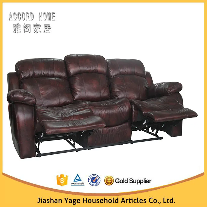Leather Recliner 3 Seater Sofa Motion Sofa In Living Room