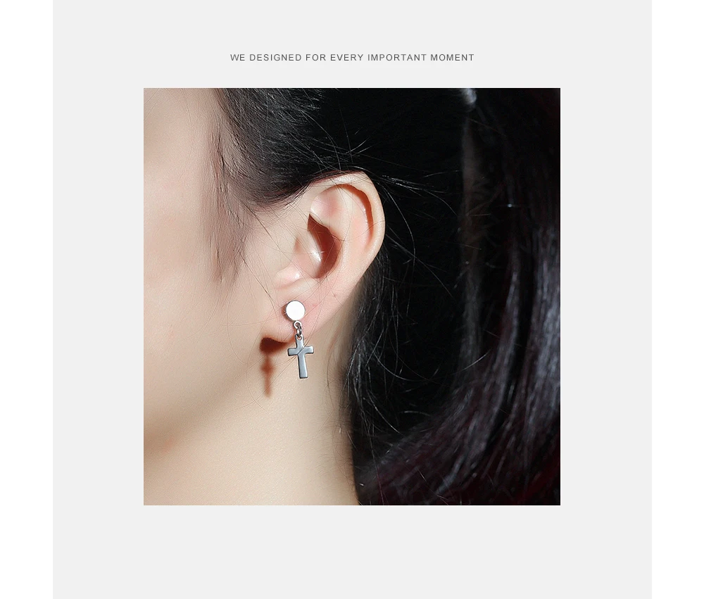 Dumbbell Barbell Design Custom Charming Michael Cross Earrings