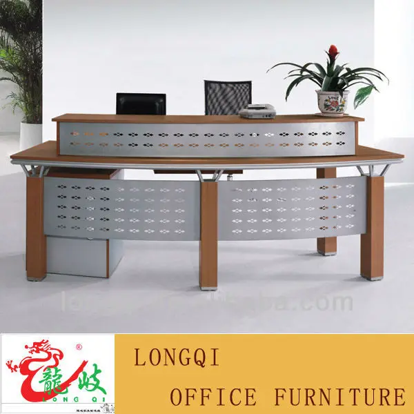 Modern Wood With Metal Office Front Table Reception Desk Buy
