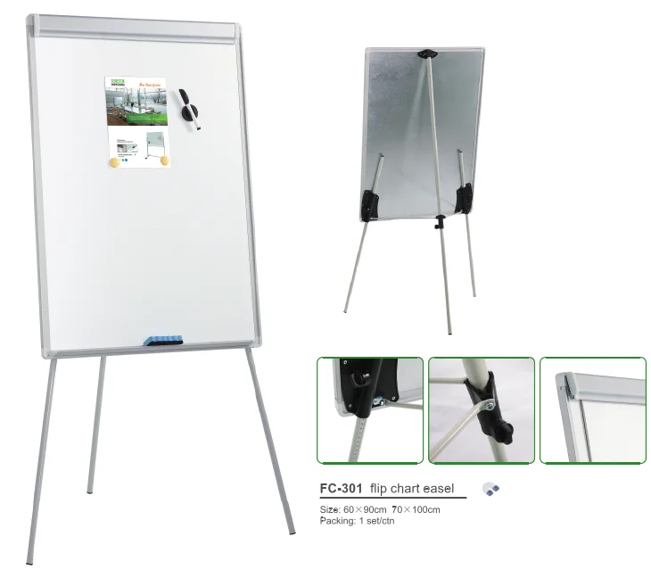 60*90cm Factory Easel White Board Portable Dry Erase Easel Board Magnetic Tripod Whiteboard Flipchart Easel