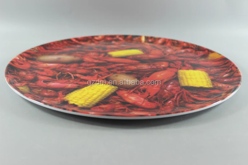 Melamine Round Plate Plastic Party Dishes Langouste print