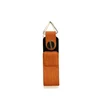 Wholesale New Design PU Leather Brown Key chain Ring Holder with Metal straps