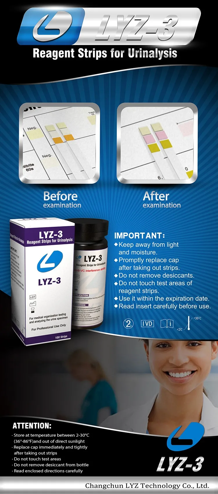 Uti Urinary Tract Infection 3 Parameters Test Strips,Urs3n,Leukocytes
